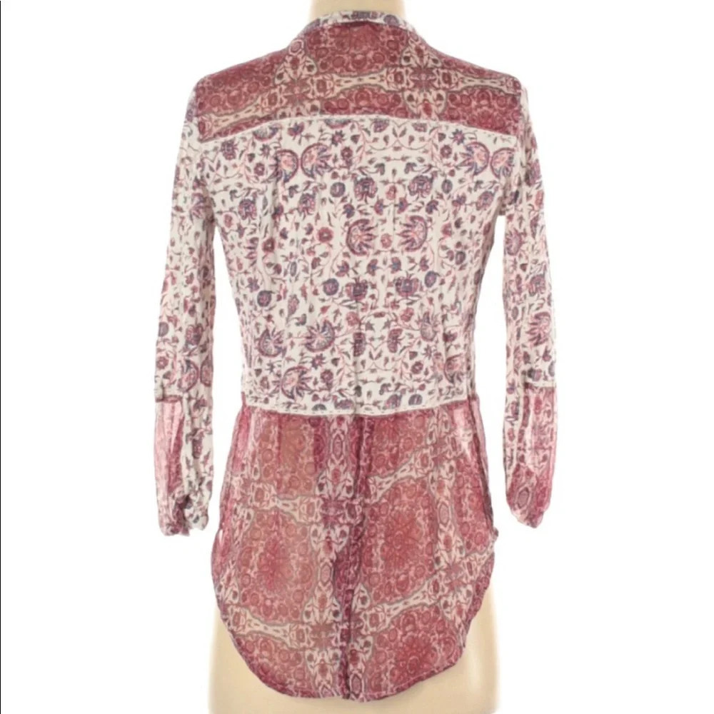Lucky Brand Boho Western Style Blouse size XS